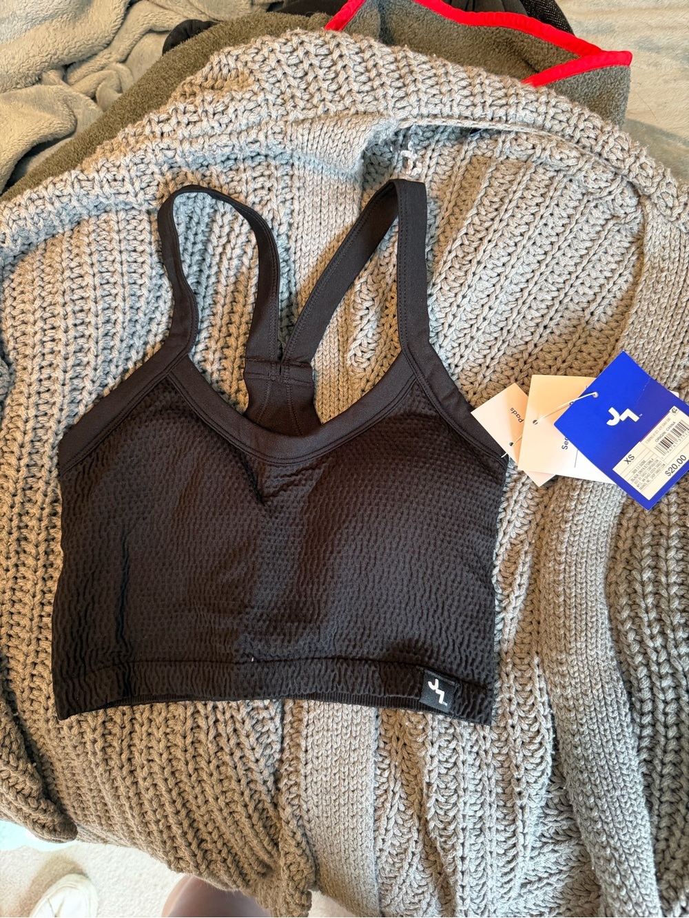 JoyLab Black Textured Sports Bralette